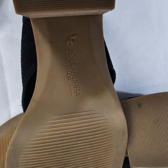 Koolaburra by UGG Kaiah Black Suede Block Heel Sandals Size 8 - Picture 11 of 11